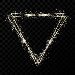 silver shiny double triangle frame with effects vector image