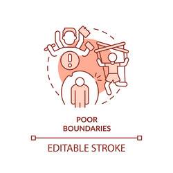2d red linear icon poor boundaries concept vector