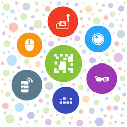 7 technology icons vector