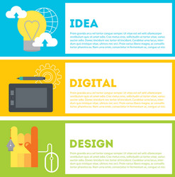 Designers process of work from idea to result vector