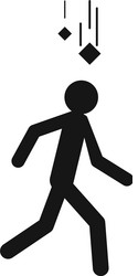 falling objects warning sign symbol vector