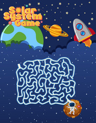game template with space theme background vector image