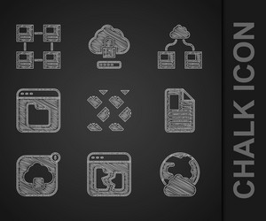 set data stream broken file social network vector image