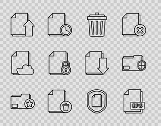 set line document folder with star eps file vector image