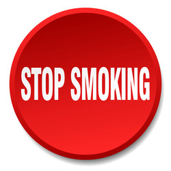 stop smoking red round flat isolated push button vector image