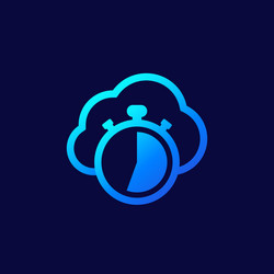 Timer and cloud icon for web vector