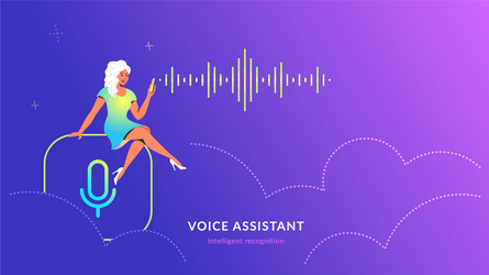 voice assistant and speech recognition mobile app vector image