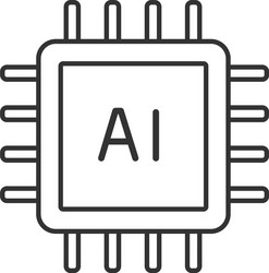 AI Processor Icon - Linear Style vector image