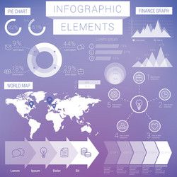 Big business infographic elements set on blurred Vector Image