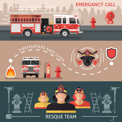 Firefighter isolated colored icon set Royalty Free Vector