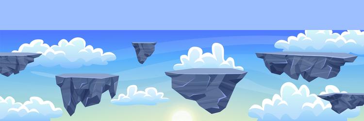 game stone platforms rock piece floating in cloud vector image
