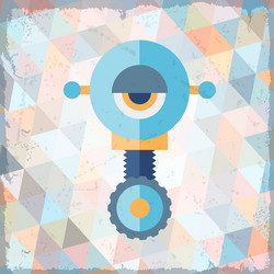 Geometric background with robot vector