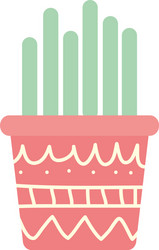 isolated cactus inside pot block gradient style vector image