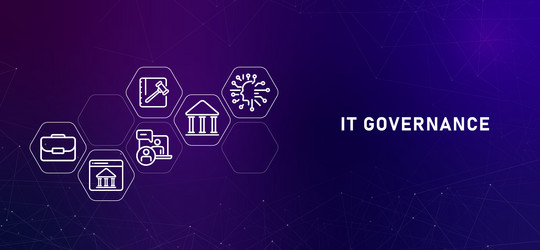 it governance gradient header digital policy vector image