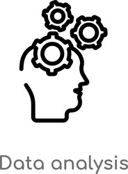 outline data analysis icon isolated black simple vector image