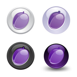 plum button set web 20 icons vector image