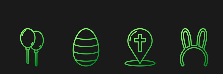 Set line map pointer with christian cross vector