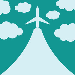 abstract background with airplane and clouds vector image