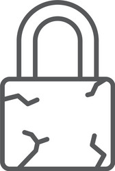 Broken padlock icon symbol security isolated vector