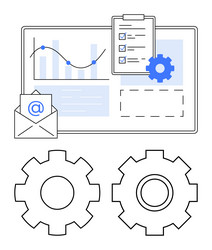 business analytics dashboard with chart checklist vector image