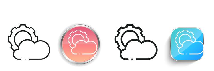 cloud icon thin linear regular and button style vector image