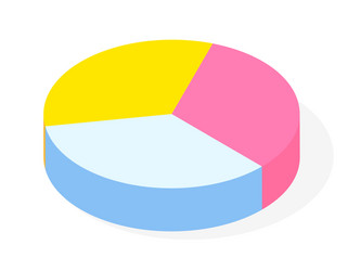 Colorful 3d pie diagram chart digital vector