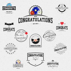 congratulation badges cards and labels for any use vector