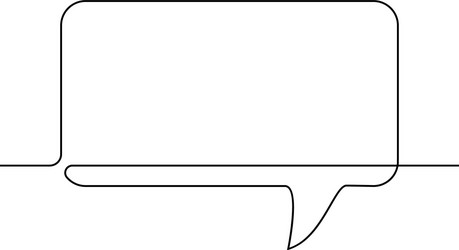 continuous line drawing rectangular speech vector image