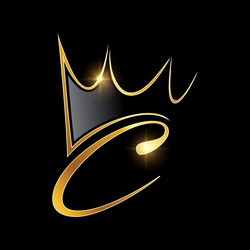 Gold monogram crown logo initial letter d Vector Image