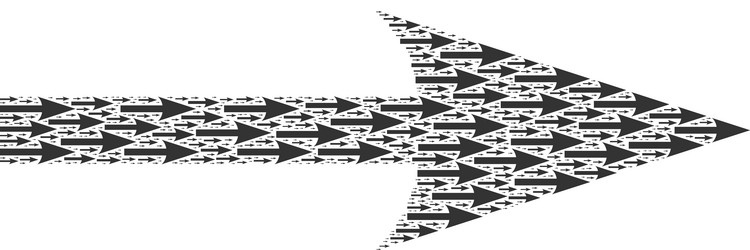 sharp arrow right recursion collage itself vector image