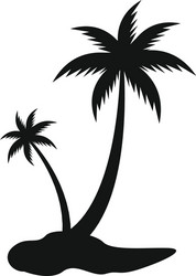 Tropical Palm Tree Icon Vector Image
