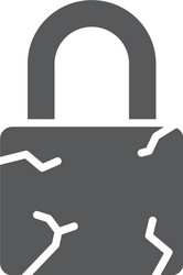 broken padlock icon symbol security isolated vector