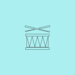 Drum outline cartoon icon symbol design isolated Vector Image