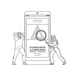 error warning smartphone operating system vector