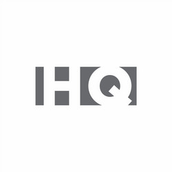 hq logo monogram with negative space style design vector image