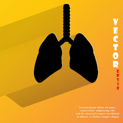 human lung flat modern web button with long shadow vector image