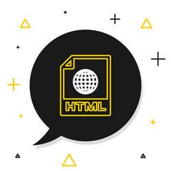 Line html file document download button icon vector