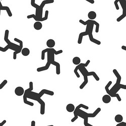 Running people sign icon seamless pattern vector