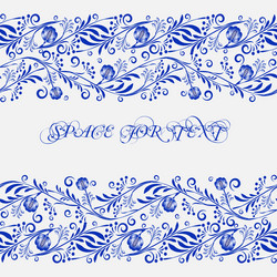 seamless pattern frame in gzhel style background vector