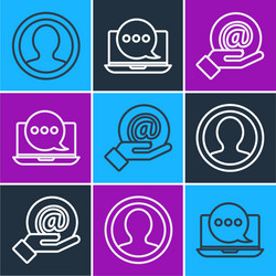 set line create account screen mail and e-mail vector image