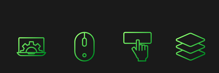 Set line keyboard web development computer mouse vector