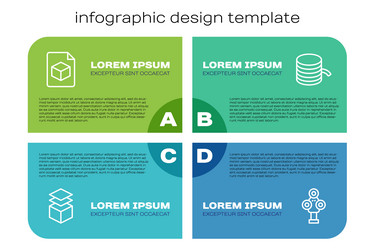 set line layers isometric cube file 3d scanner vector image