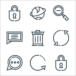 web essentials line icons linear set quality vector image