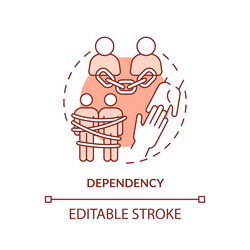 2d red linear icon dependency concept vector image