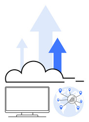 cloud computing growth with data analytics vector image