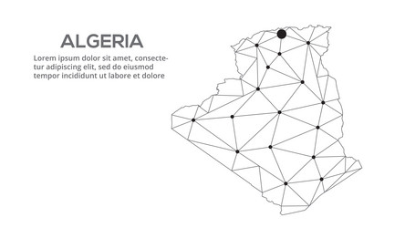 Algeria communication network map image a low vector