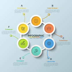 circular chart with 6 multicolored round vector image