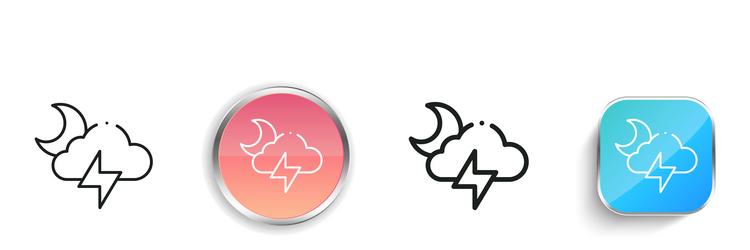 cloud icon thin linear regular and button style vector image