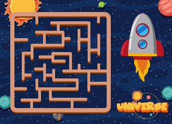 game template with space theme background vector image