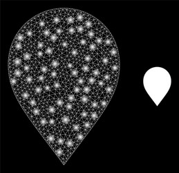 map marker - bright web net with lightspots vector image